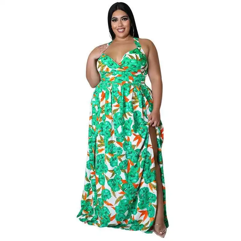 

Plus My956 Size Women's Summer New Sexy Strap Backless Printed Dress Sexy Dress Maxi 2025 Party Summer Elegantes Casual Y2k