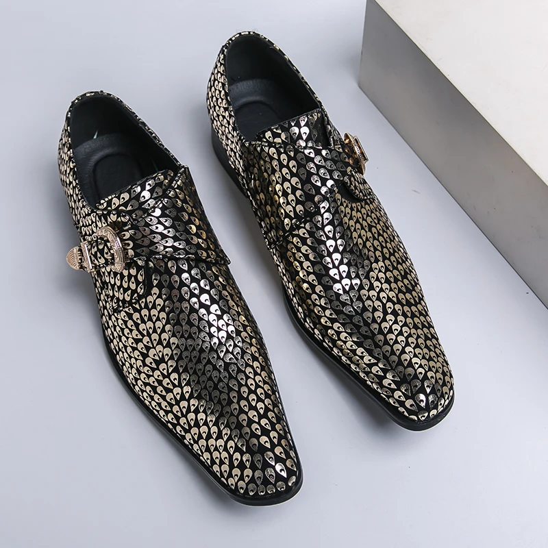 Fashion Chelsea Dress Shoes For Men Slip On Party Loafers Formal Social Shoe Male Wedding Footwear