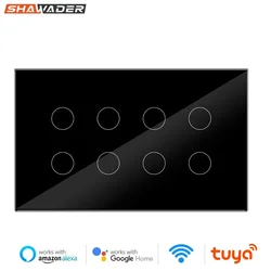 Smart WIFI Touch Light interruttore a parete interruttore pannello in vetro 8/10 Gang 147*86mm Tuya smart Life compatibile con Alexa Google Home