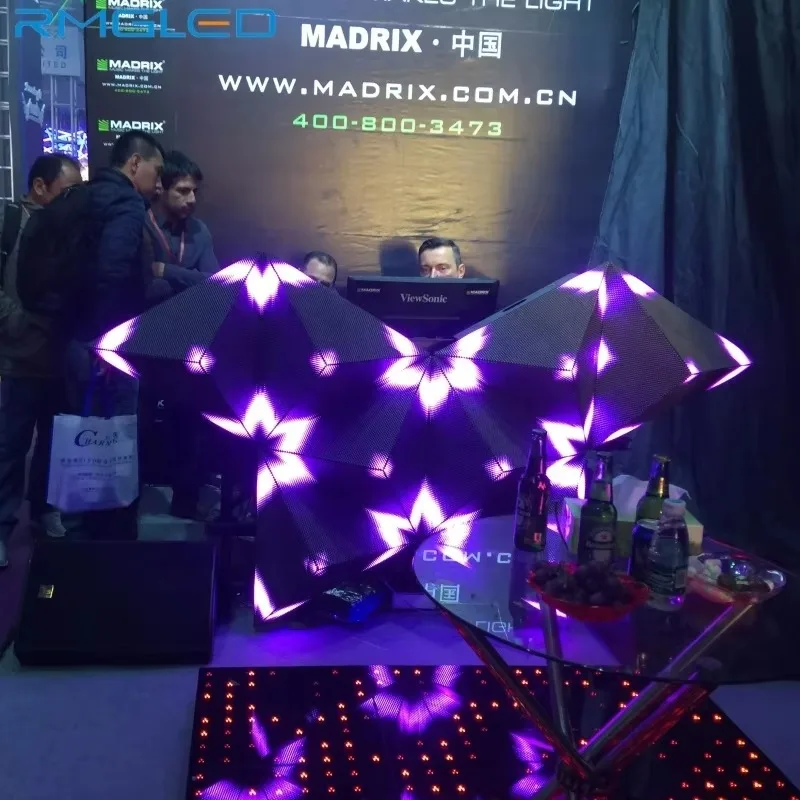3D LED Cube Screen Exhibition Booth Sliding Tile Display Stand High Brightness Panel for DJ Booth Video Show