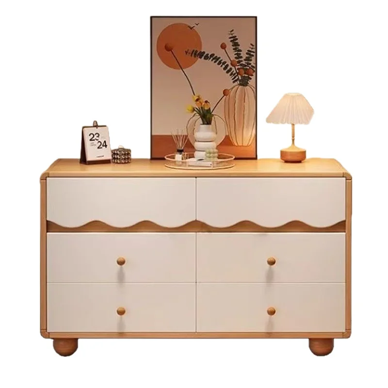 

Solid wood cream wind dresser integrated dining side chest, living room bedroom bedside storage locker