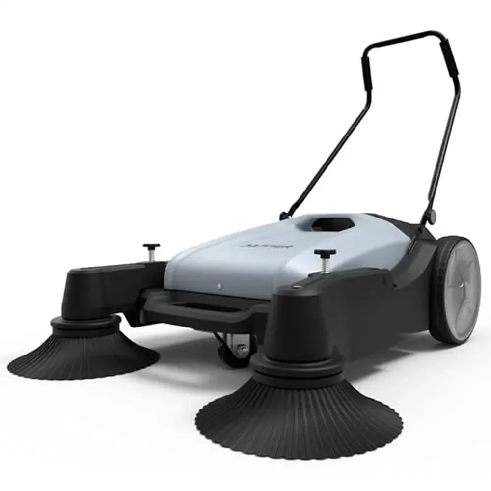 

Push Sweeper 10.5 Gallon Capacity 36" Sweeping Width Quiet Operation Efficient Debris Container Grey