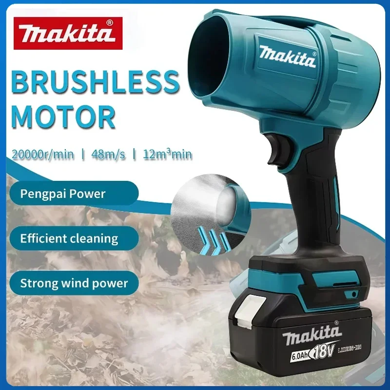 Ferramenta de Limpeza para Carros Makita Recarregável com Luz, Soprador de Ar Elétrico 18V, Ventilador Turbo Jet com Velocidade de 30000RPM