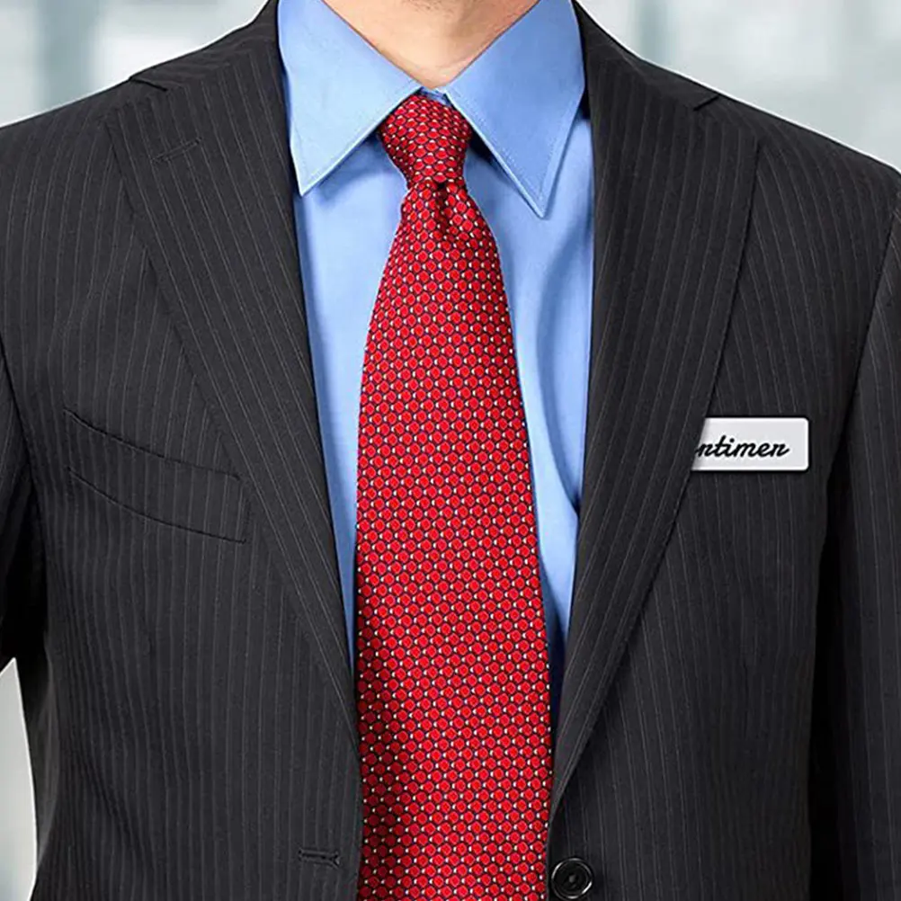 32Pcs Blank Name Badges Pin Backing High-Density Board Material for Workplace School Events Gaming Custom Name Tag