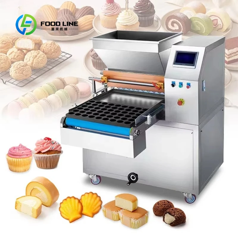 Customized Automatic Depositor Fat Cake Sponge Twin Making Muffin Cupcake Machine De Macaron Production Cupcake Grouting Machine