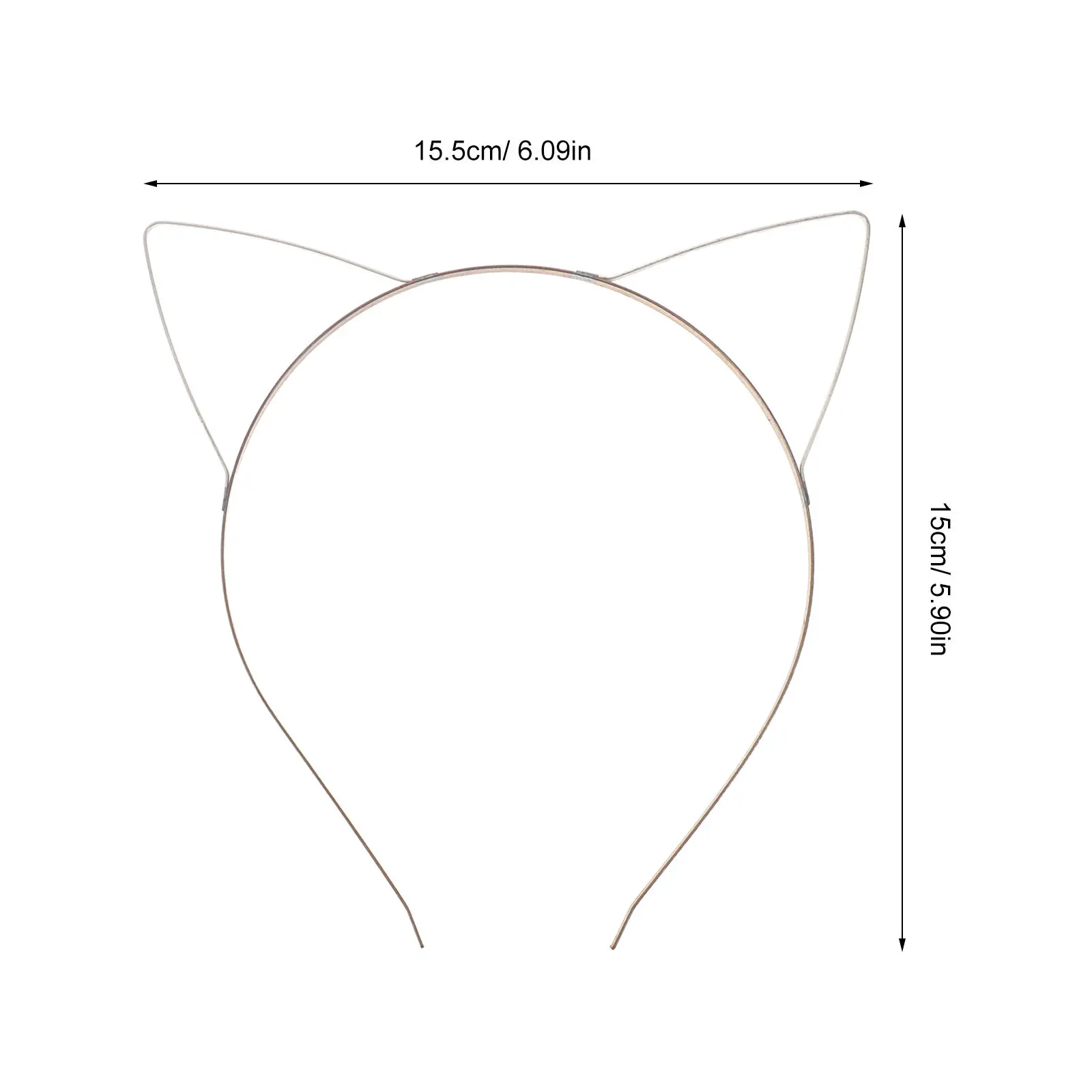 30Pcs Metal Cat Ears Headband Base Smooth Edge Wire Frame Ideal for DIY Craft Headband Making Cartoon Ear Hairband for Cosplay