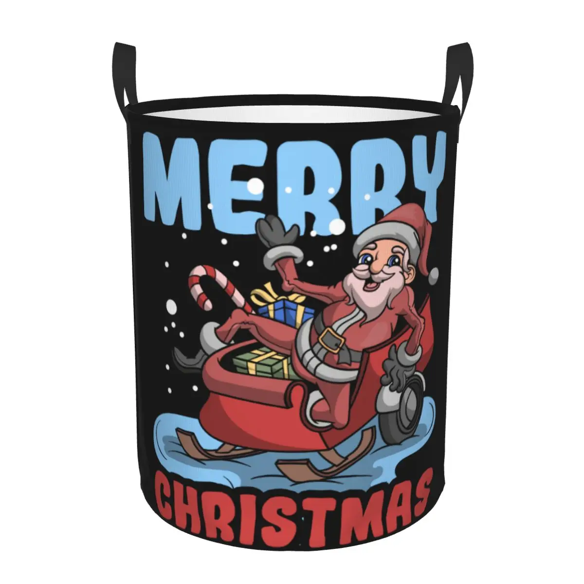 Funny Santa Claus Lovers Laundry Hamper Large Clothes Storage Basket Merry Christmas Toy Bin Organizer for Boy Girl