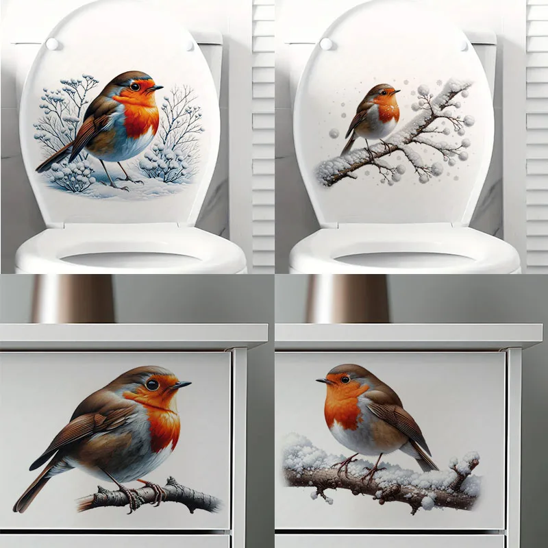 

Winter Robin Stickers, Bedroom Entryway Living Room Porch Home Decoration Wall Stickers, Removable Stickers