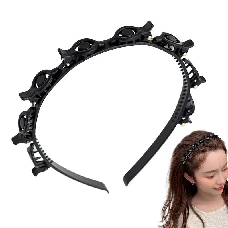 

Bangs Hairstyle Hairpin Headband Professional Weave Bangs Clip Elegant Double Layer Plait Hair Tool For Women Girls Mother's Day