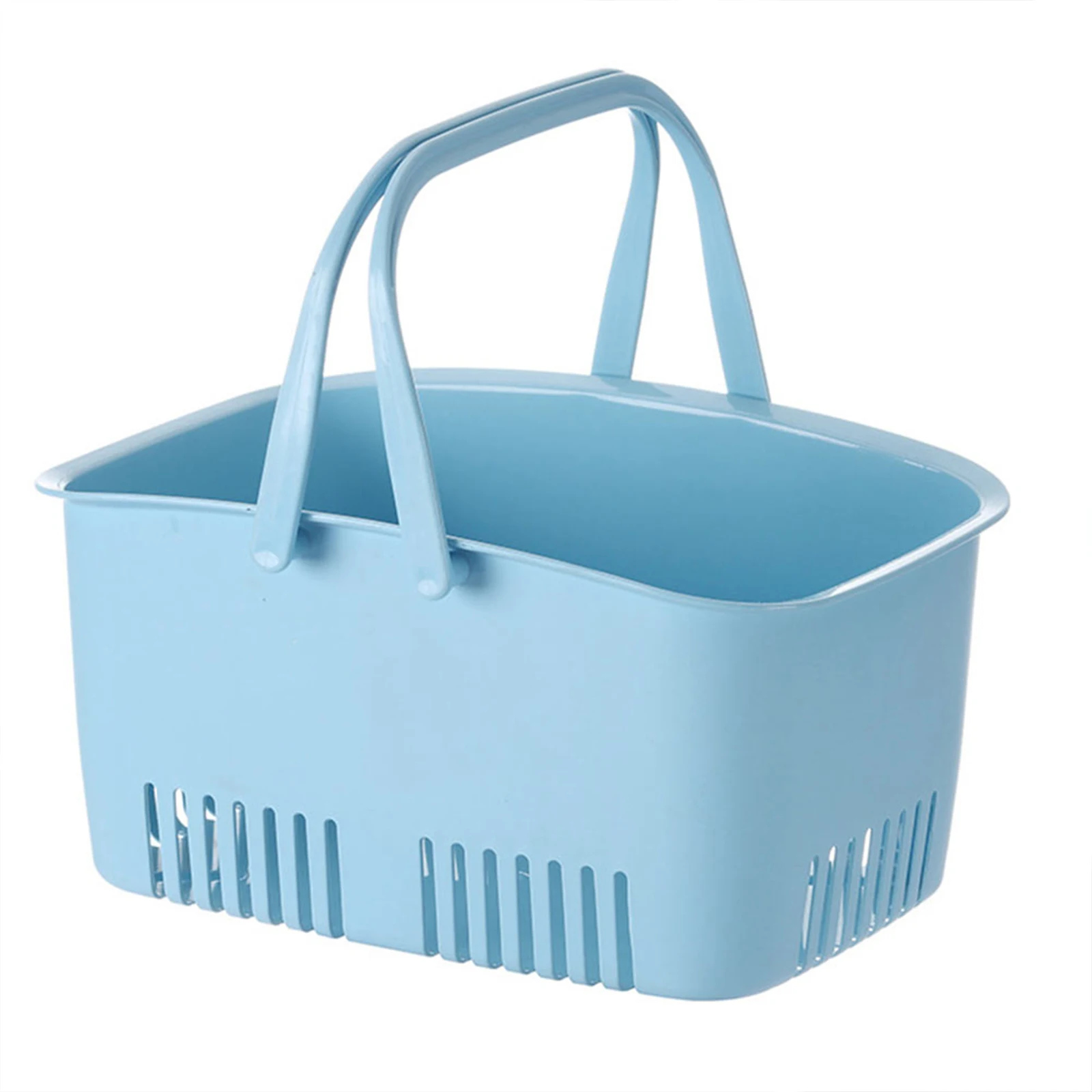 

1Pcs Large Bath Basket Plastic Storage Basket Portable Handle Household Kitchen Bathroom Organizer Desktop Sundries