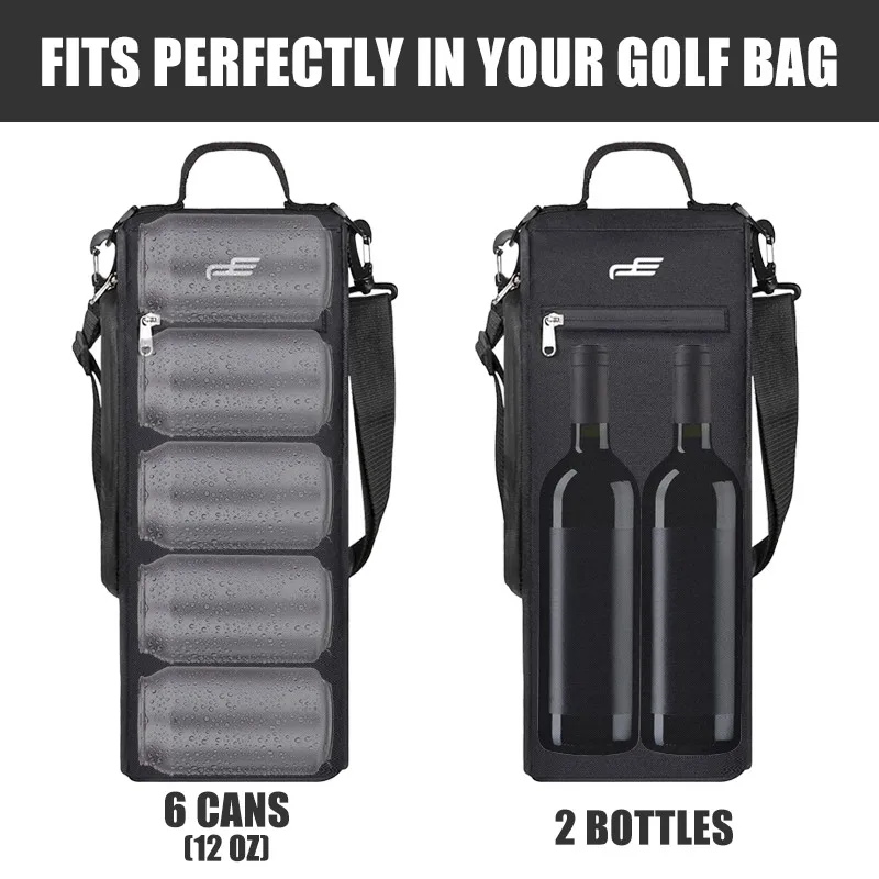 PLAYEAGLE Ice Cooler Bag Lightweight Golf Bag Cooler with 2 Free Ice Packs Outdoor Sports Camping Golfing Beverage Wines Cooling