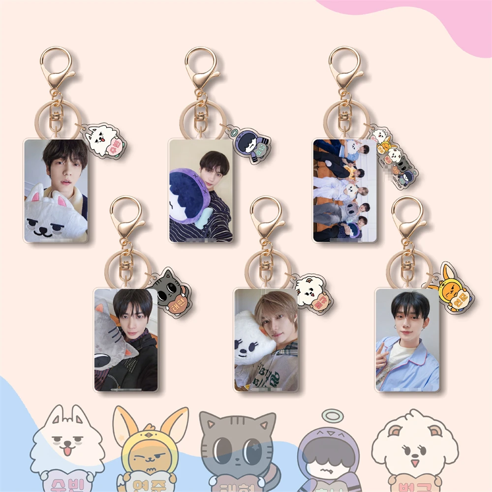 KPOP SOOBIN YEONJUN Acrylic Keychain BEOMGYU TAEHYUN HUENINGKAI Cartoon Figure Keyring Bag Pendant Accessories Fans Collect Gift