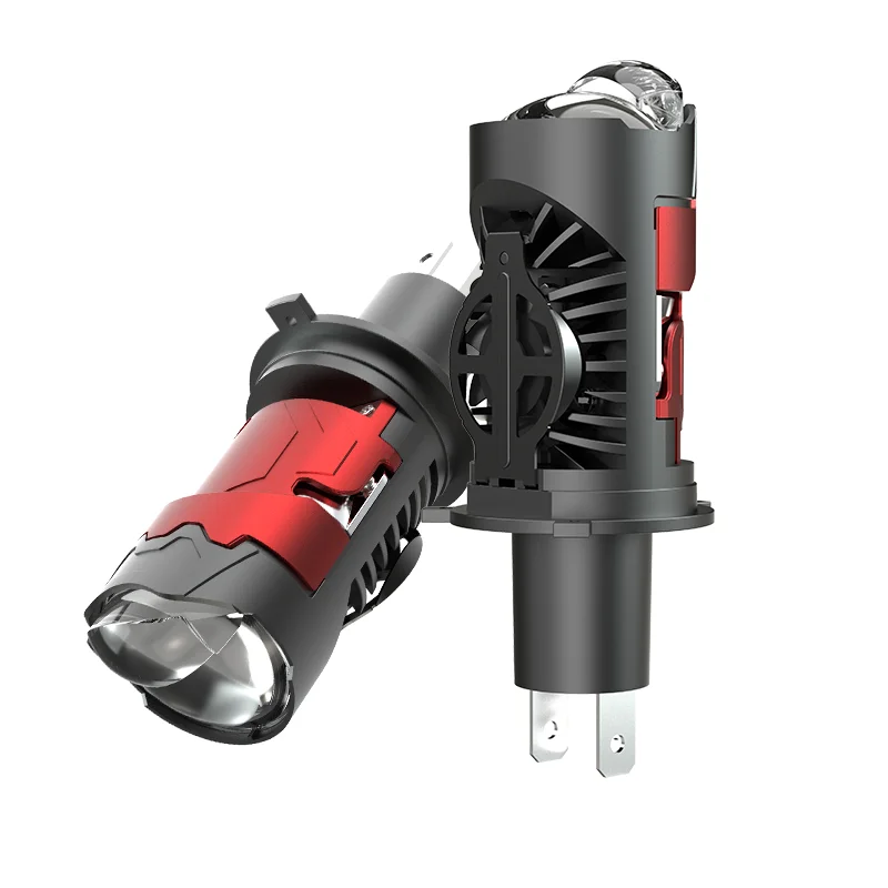 

﻿ 2pcs H4 LED Mini Projector Lens Headlight Bulb 6000K Plug-and-Play Auto/Moto Lamp Mini Lens RHD LHD 12V