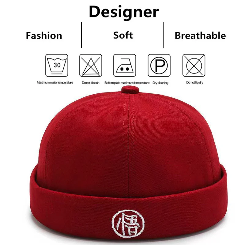 WU Embroidery Fashion Beanies Caps Adjustable Beanie Hats Fashion Unisex Korean Version Party Hip-hop Versatile Melon Caps