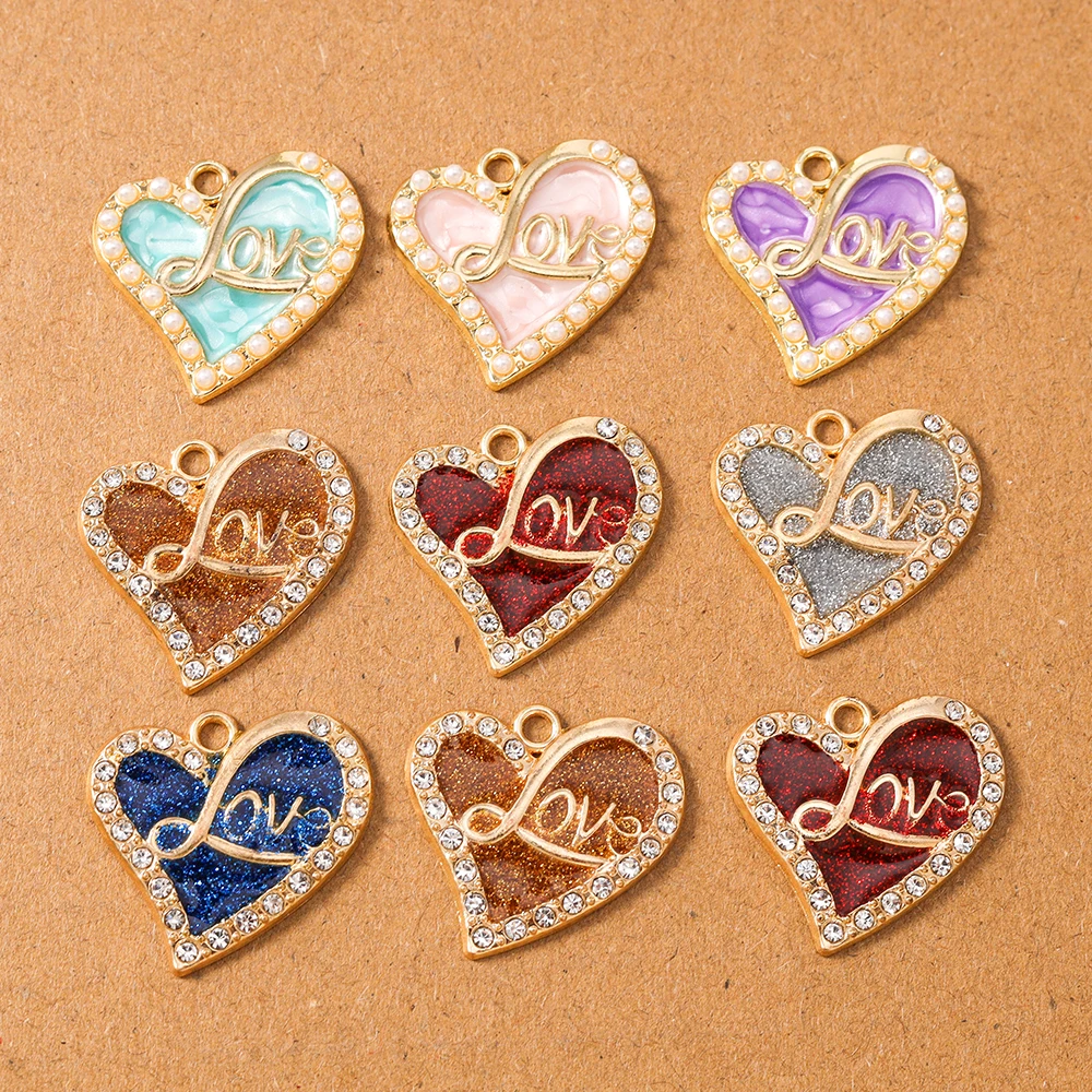 

10pcs Rhinestones Pearl Charms Pendants for Jewelry Making Necklace Earrings Bracelet DIY Handmade Accessories Supplies