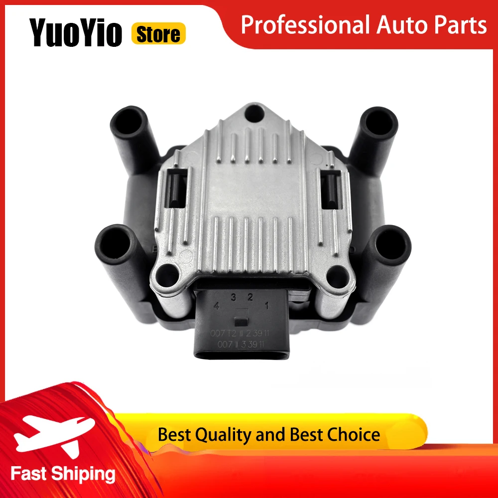 YuoYio 1Pcs New Ignition Coil 032905106E C1319 UF277 For Audi A3 L4 1.4L Seat Cordoba L4 2.0L Volkswagen Caddy L4 1.2L And More