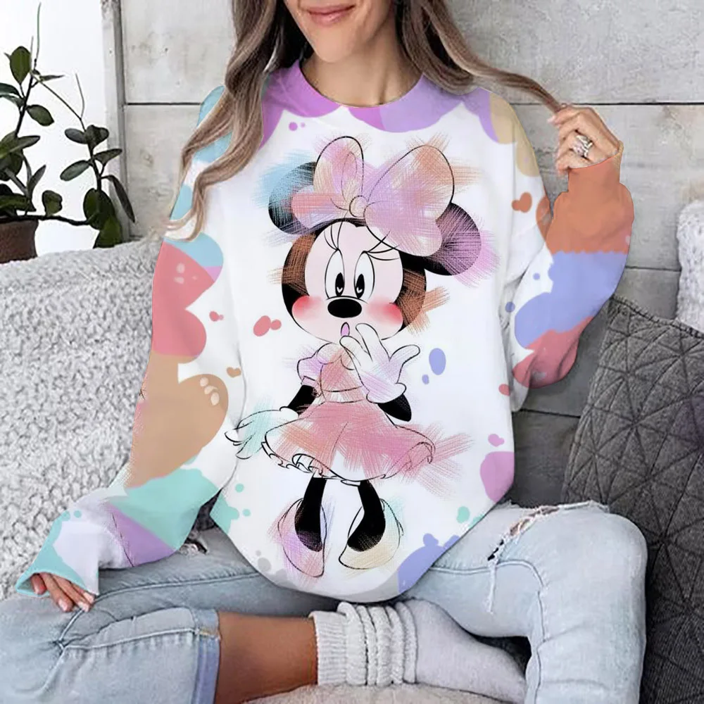 Disney Women Hoodies and Sweatshirts Mickey Mouse Fall Spring Sweatshirts Fall Spring Harajuku Long Sleeve Hoodie Clothes