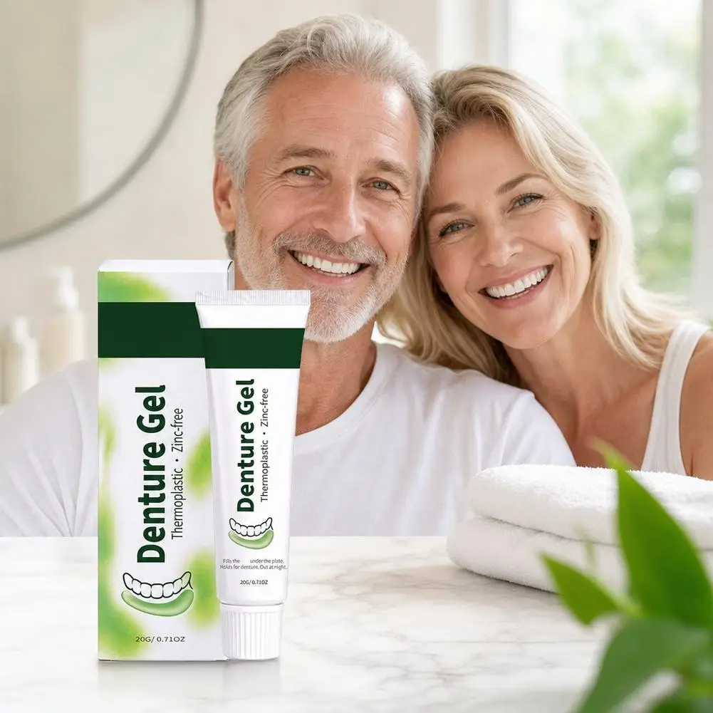 20g Zinc-Free Secure Denture Adhesive Gel Thermoplastic Denture Gel Improves Fit Fills Gap Under Denture Plate Professional Gel