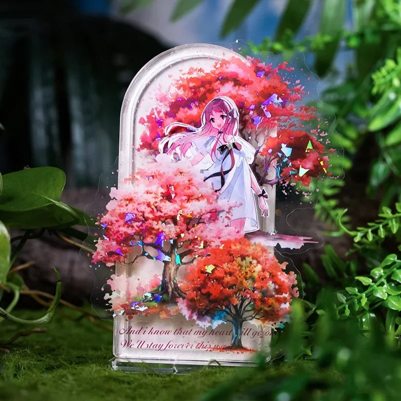 3 Style 10 Pcs/ Pack PET Tree Shadow Shaking Colorful Sticker Waterproof Landscaping Handbook DIY Diary Material Stickers