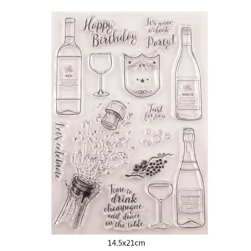 Happy Birthday Celebrate Silicone Clear Stamp Handmade Card Crafts Accessories