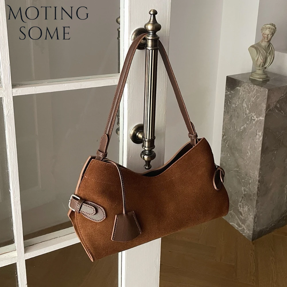 Motingsome 100% Natural Suede Winter Bags Women Shoulder Purse Luxury Designer Bags Fashion Lady Matte Leather Handbag 2025