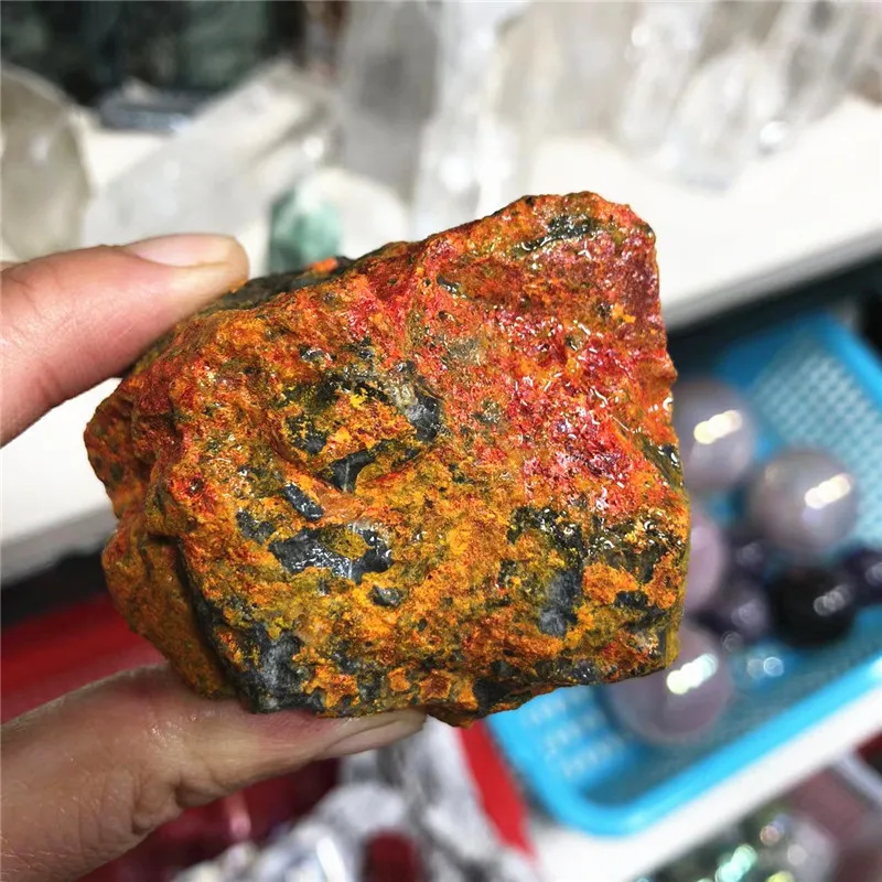 Wholesale Raw Precious Gemstone Natural Realgar Stone Arsenic Sulphide Ore Crystal MineralFeng Shui Mineral Crystal For Sale