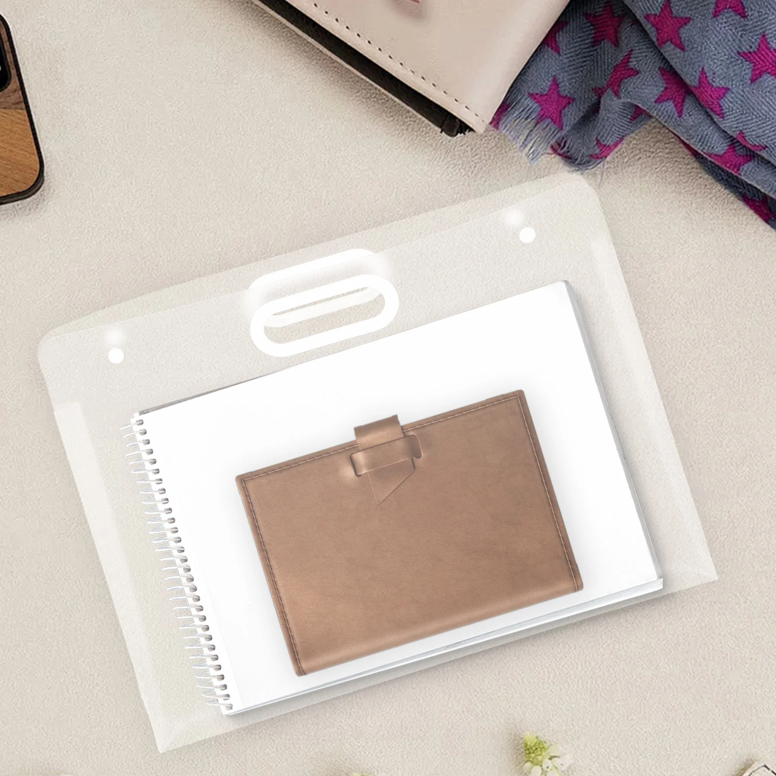 حقيبة تنظيم فنية من مادة البولي بروبيلين، حقيبة تخزين المستندات، سعة كبيرة، حامل الملفات المحمولة، حقيبة ملتوية للمكتب