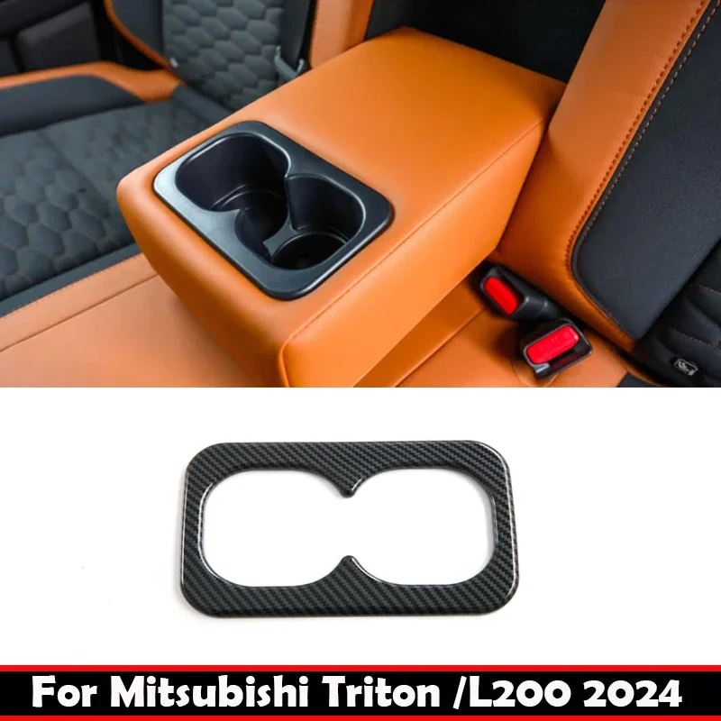 

Чехол для Mitsubishi Triton/l200 2023 2024, абс, автобон, волокно, центр сиденья, задний держатель для стакана с водой, рамка, отделка, внутренняя отделка