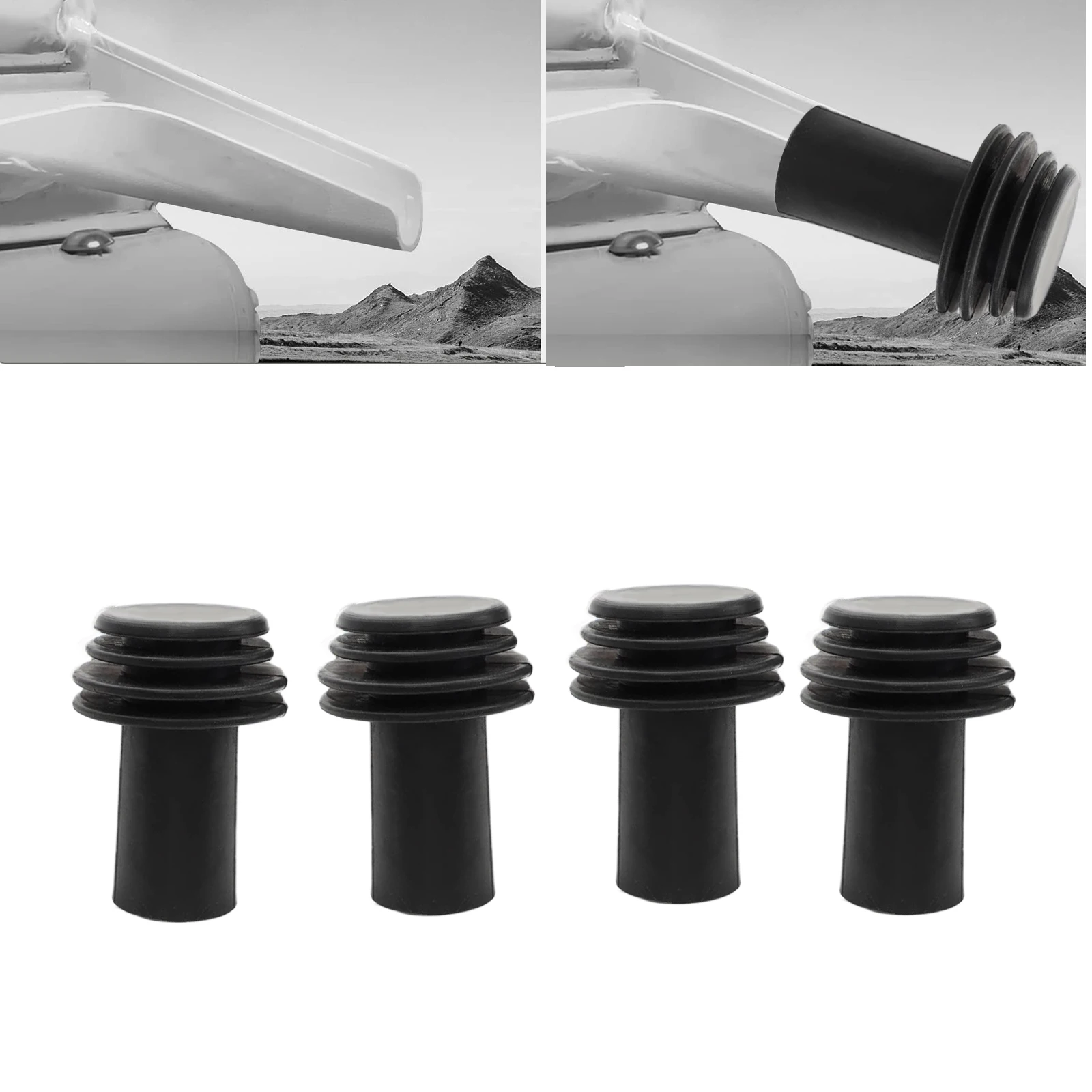 4pcs RV Cover Protector RV Gutter Spout Cover Rubber Replacement Parts For RV Rain Gutter Extension Cover RV Accessories