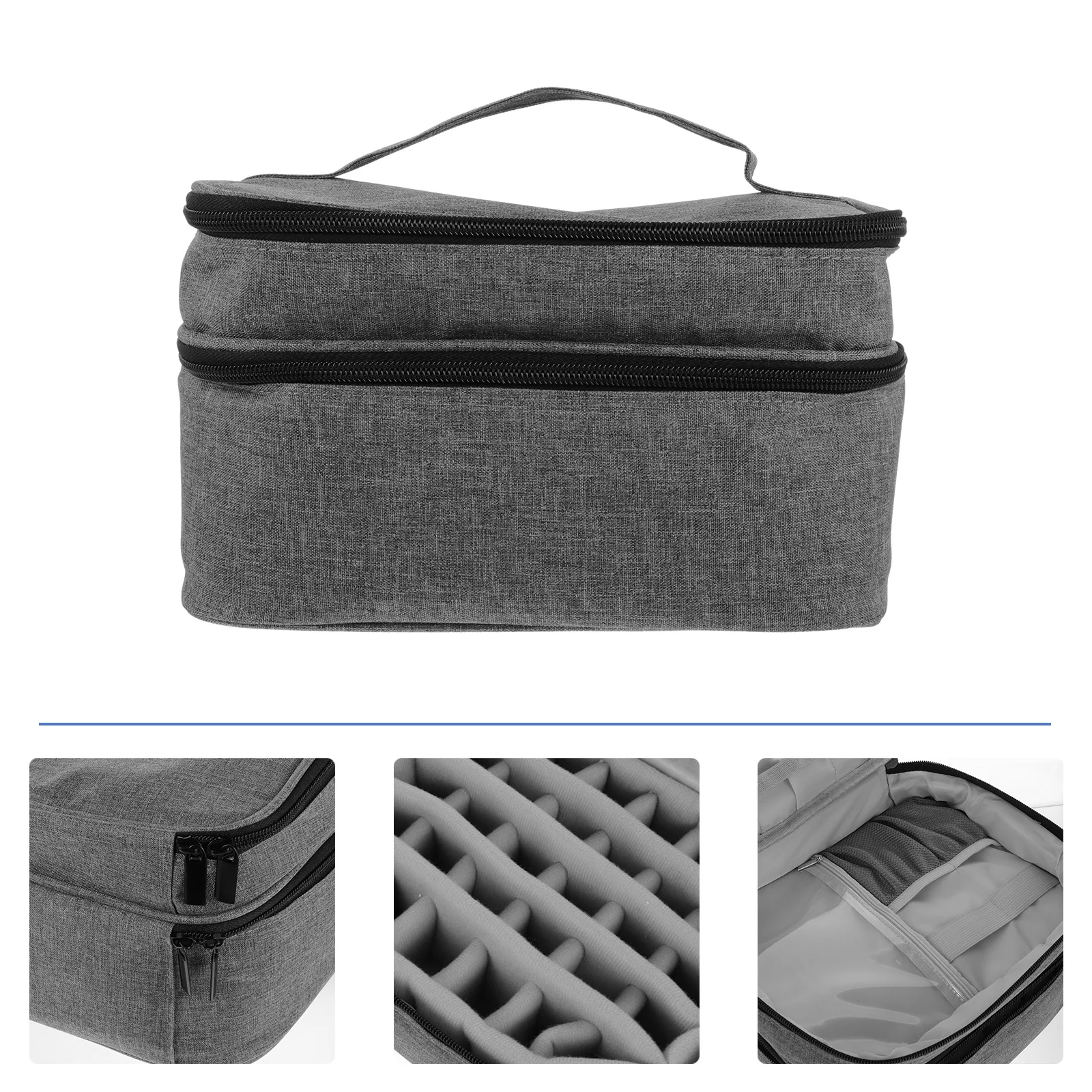 

Multi-Functional Storage Bag Spacious Makeup Organizer Case Portable Essential Oil Bag for Travel Daily Use