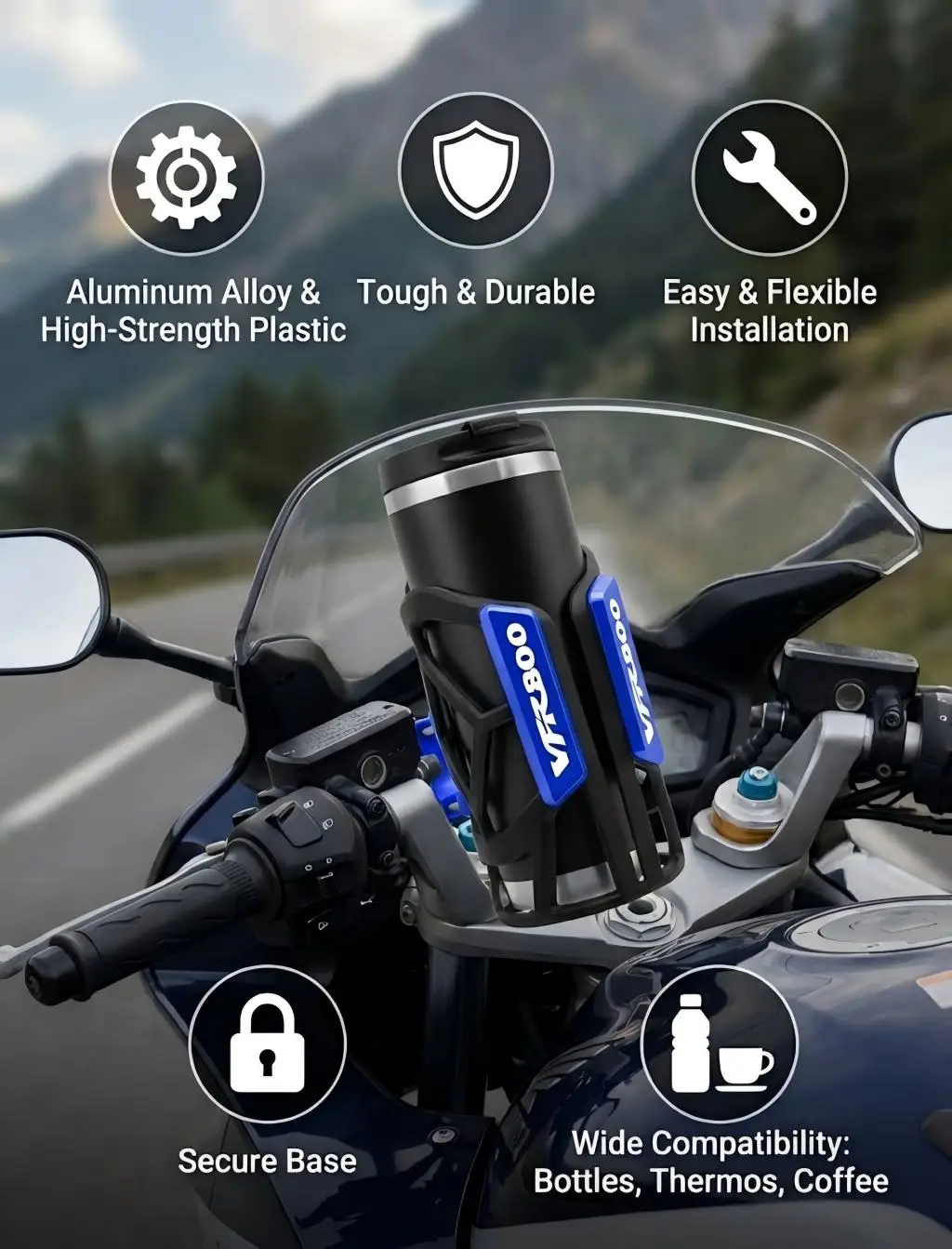 

For Honda VFR800F VFR 800F 800 F vfr800 vfr-800 2010-2020 2013 2014 Universal High Quality Motorcycle Beverage Water Cup Holder