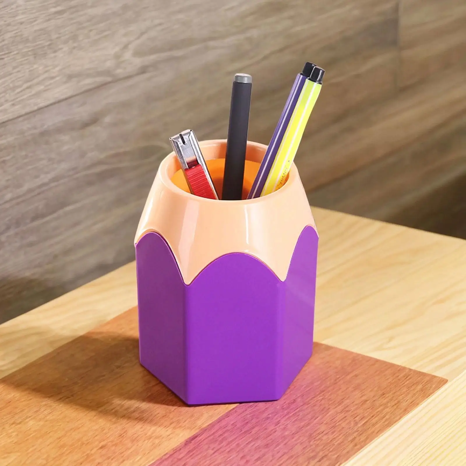 Lápis Tip Shape Storage Bucket, Make up Brush, Desk Organizer, Cute Table, 5X