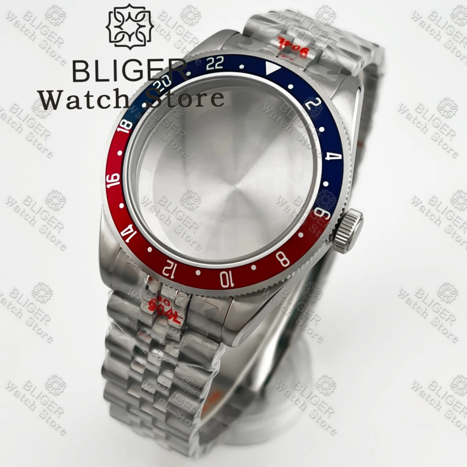BLIGER 39 мм BB58 Корпус для часов Юбилейный браслет Нержавеющий винт Корона Куполообразное сапфировое стекло Подходит для NH34 NH35 ETA2824 PT5000 Механизм