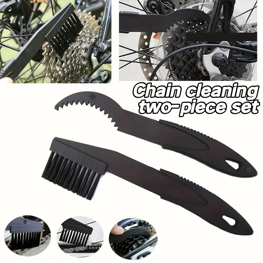 Chain Brush Cleaning Two-Piece Set, Mountain Bike Chain Gear Cleaning Tool, Bicycle Gears, Chain Cleaning Tool