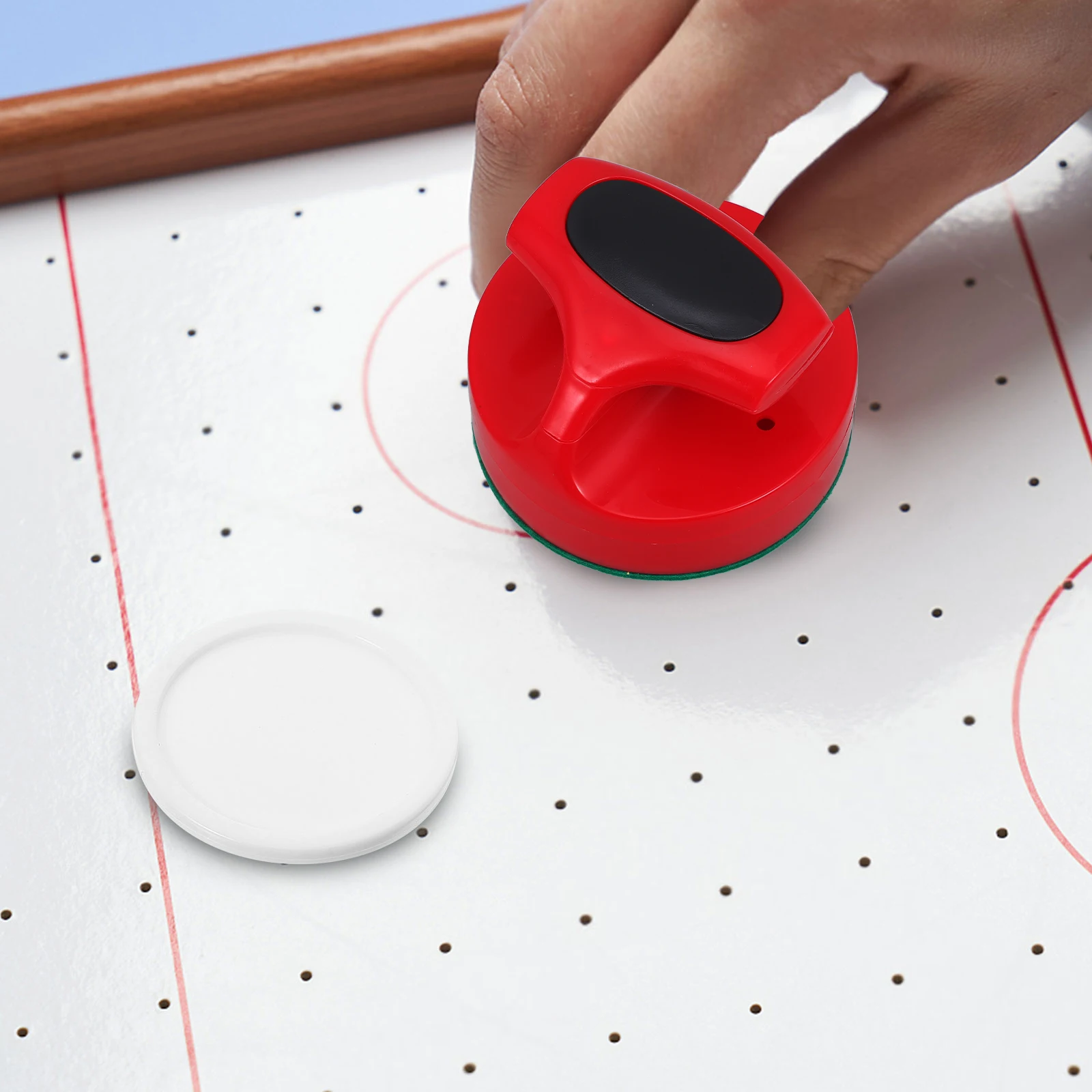 

Air Hockey Pusher 94mm Red Handle Replacement Handle with Felt for Tabletop Ice Hockey Supplies Replacement Parts