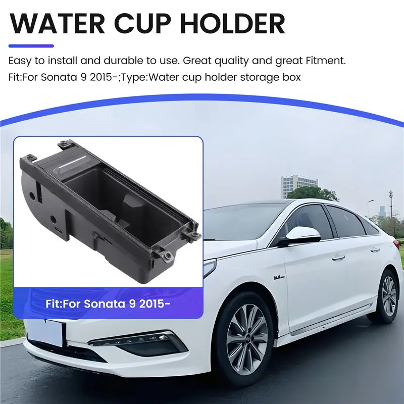 ABTI-Car Center Console Water Cup Holder Storage Box Drinks Holders For Sonata 9 2015-