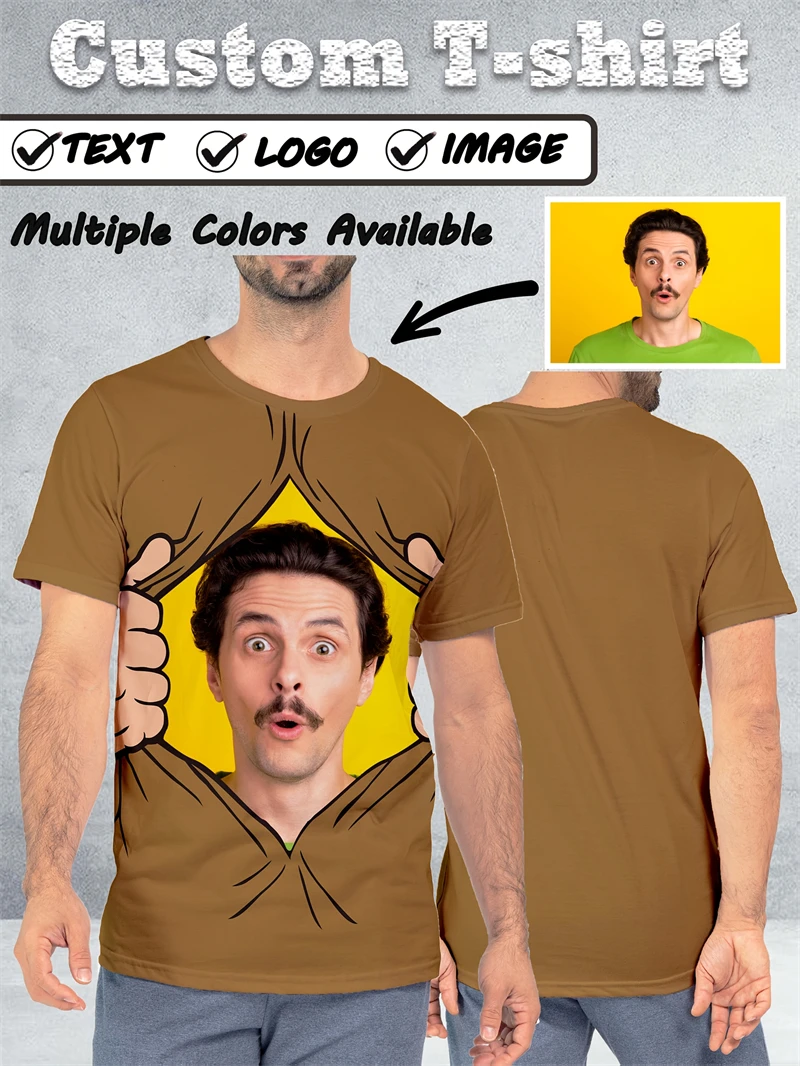 

Футболка с забавным лицом на заказ. Создайте свою собственную футболку. Персонализированная фотопечать. Печать логотипа. Фото. Мужские и женские подарки. Топы.