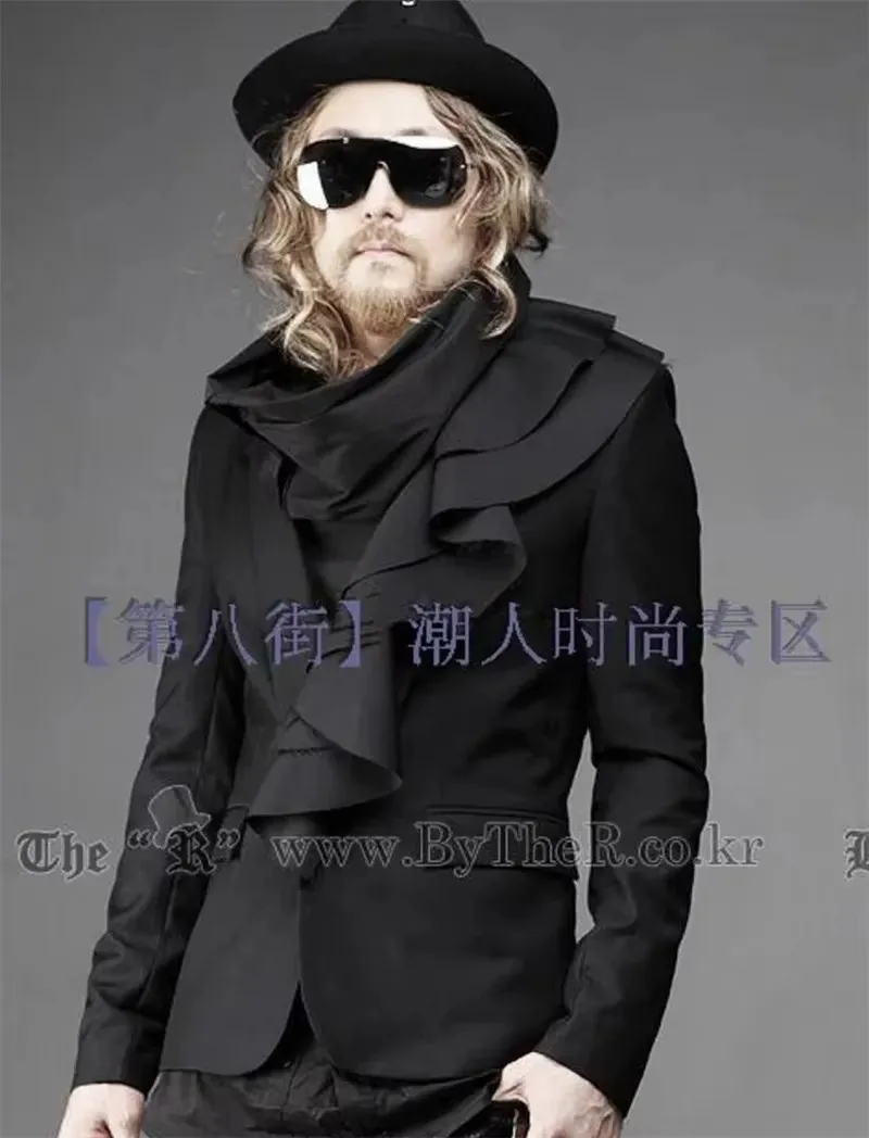 XS-6XL New 2025 Men's Women Clothing Walk Show Original Personality Collocation Wave Placket Design Suit Lovers Singer Costomes