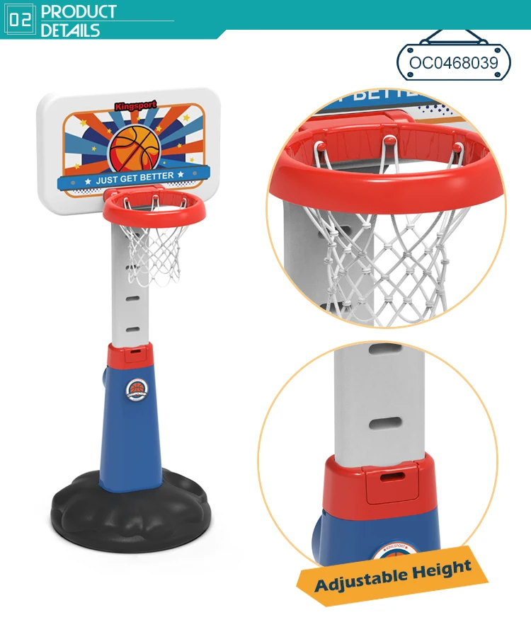 屋内用ポータブルバスケットボールスタンドとフープ、子供向けに調整可能