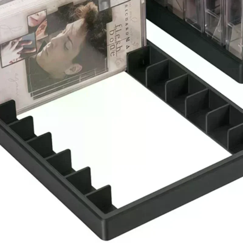 1Pcs Black Plastic Cassette Tape Holder Box With Magnetic Closure Large Capacity Compact Organizer Stores Up To 10 Tapes