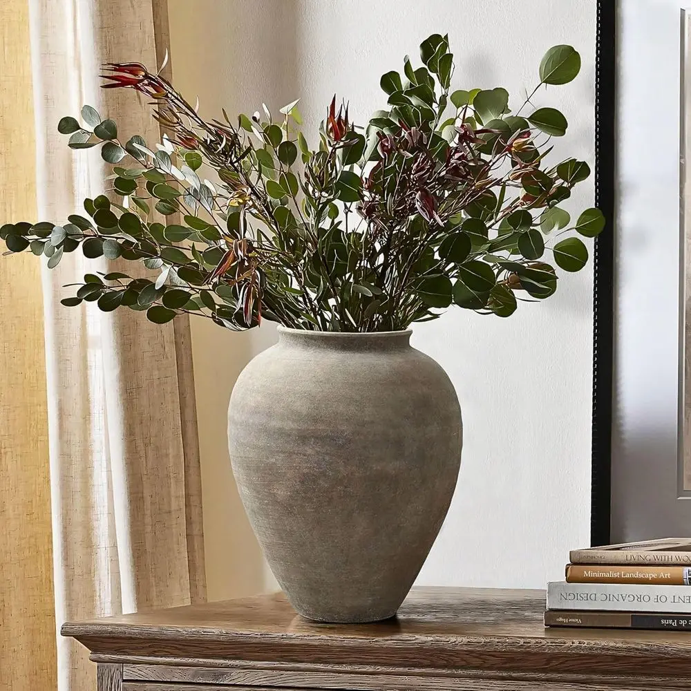 LuxenHome Rustic Ceic Vase, 12.4