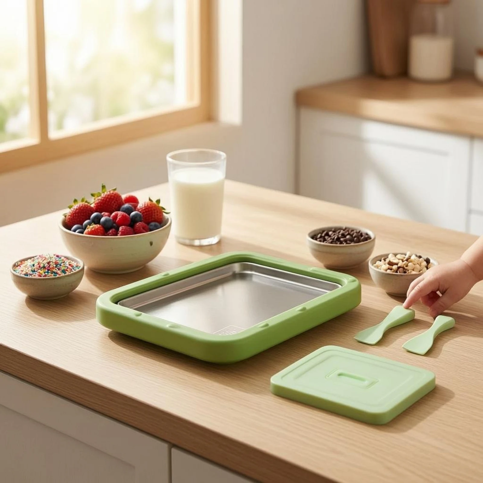 Rectangular Stainless Steel Tray Lid Included Washable Dessert Tray Rectangular Serving Platter Manual Tableware DIY