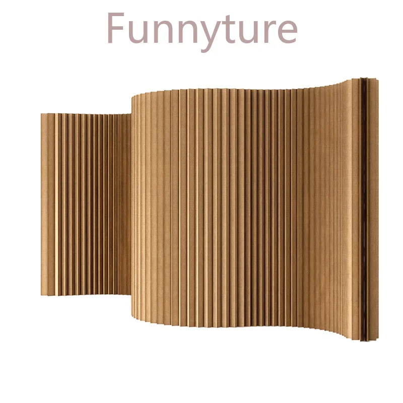 

Folding paper screen partition living room office beauty salon organ folding mobile live stream background wall divider 파티션