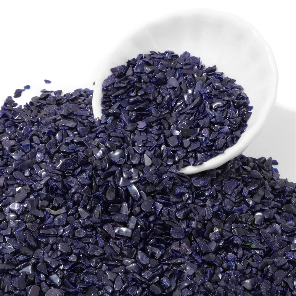3-5mm Natural Irregular Blue Sandstone Rock Tumbled Crushed Stone Healing Reiki Gravel Garden And Aquarium Decoration