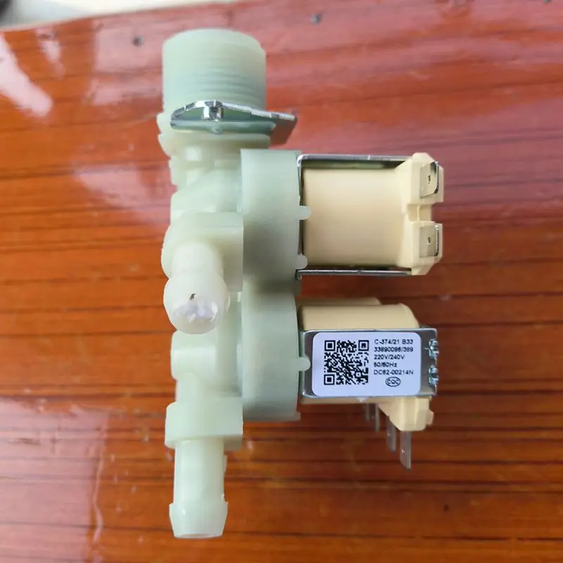 New Electric Water Inlet Solenoid Valve For Samsung WD90K6410OX Washing Machine DC62-00214N 220V Drum Washer Parts