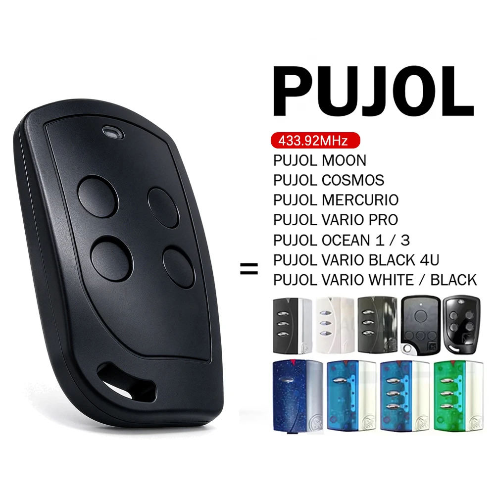 For Newest PUJOL Vario 4U for COSMOS MOON OCEAN 1 3 MERCURIO VARIO WHITE BLACK PRO Garage Door Opener 433MHz Remote Control