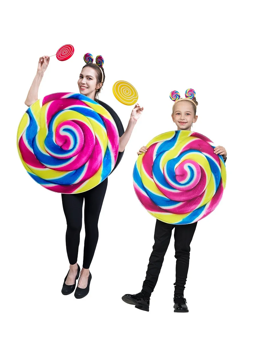 

Halloween Funny Lollipop Costume Party Performance COS Costume Candy Suit Family