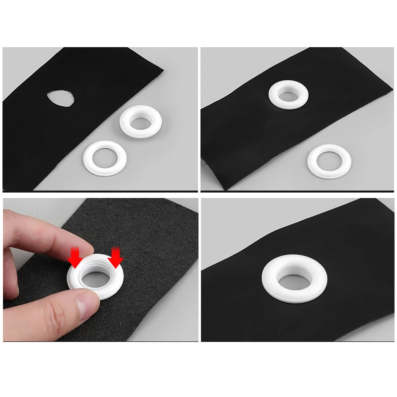 100 قطعة من البلاستيك ماتي الصحافة الثقوب جروميت حبل العين مشبك الزخرفية لغطاء الستار الجلود الحرفية حقيبة الملابس والاكسسوارات #5