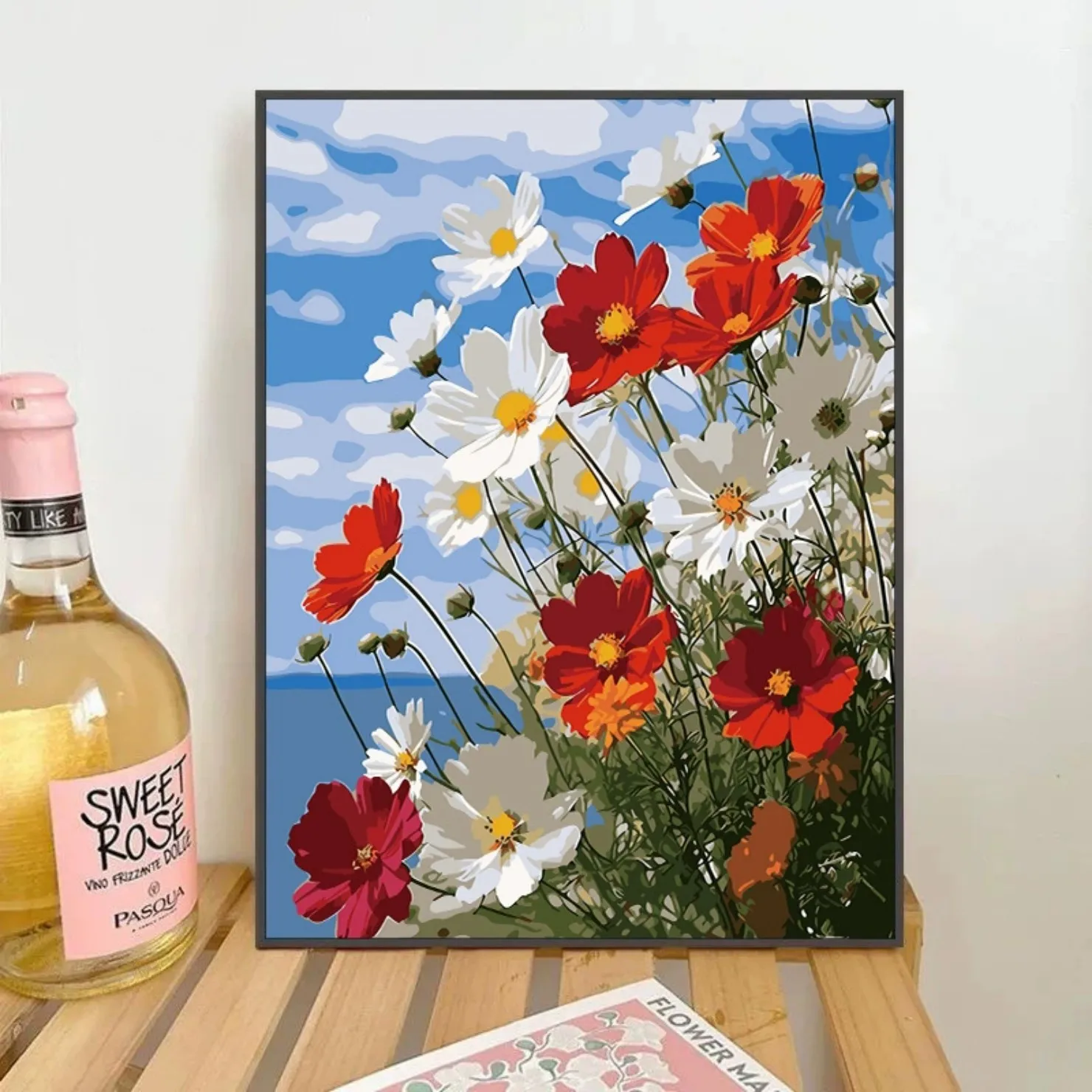 300036-Cosmos sway gently beneath bright blue sky