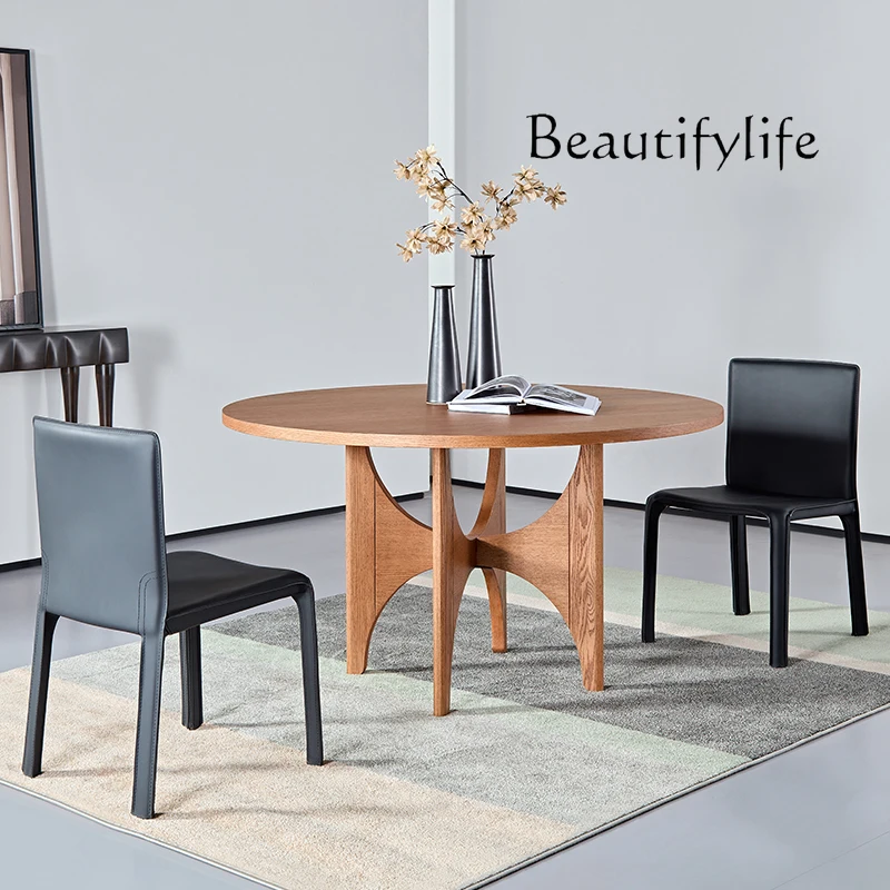 

стол кухонный Simple Living Room Chinese Dining Table Modern Light Luxury Creative round Dining Table Solid Wood